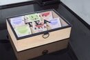 Pudełko na herbatę herbaciarka pojemnik organizer skrzynka mdf szkło