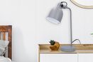 Lampka biurkowa na biurko szara 38 cm lampa stołowa do czytania metalowa