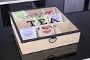 Pudełko na herbatę 24,5 cm 9 przegródek organizer skrzynka herbaciarka