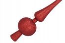 Czubek na choinkę SZPIC bombki nietłukące czerwony BROKAT ozdoby 28,5 cm