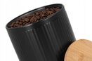 Puszka metalowa pojemnik kawa herbata cukier przyprawy z pokrywą czarny 1l