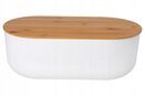 Biały CHLEBAK pojemnik na chleb pieczywo bułki deska bambusowa 35x19x12 cm