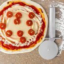 Nóż do krojenia pizzy stal nierdzewna ostry okrągły radełko krajalnica