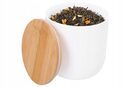 Pudełko na herbatę pojemnik organizer kuchenny duży 1l pokrywa bambus biały