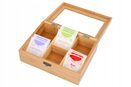 Herbaciarka 6 przegródek drewniane pudełko na herbatę pojemnik organizer
