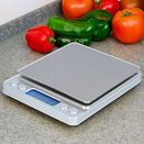 Waga elektroniczna kuchenna cyfrowa srebrna stal precyzyjna 2 kg 0,1g