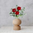 SZTUCZNA RÓŻA bukiety jak żywe sztuczne liście do wazonu na balkon czerwona