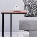 Stolik pomocniczy boczny czarny metalowy loft do salonu kawowy pod laptopa