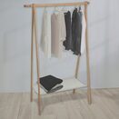Wieszak stojący stojak na ubrania drewniany sosnowy podłogowy 86x57x155 cm