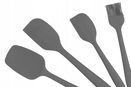 Zestaw przyborów kuchennych silikonowe szare 4 szt szpatułka pędzelek