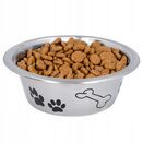 Miska dla psa kota metalowa na karmę wodę ze stali 0,75l srebrna Ø16 cm