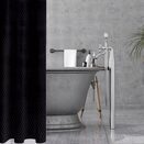 Zasłona prysznicowa tekstylna czarna 180x180 cm do prysznica kotara kurtyna