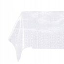 Obrus na stół biały biel prostokątny 180x130 cm poliestrowy we wzorki
