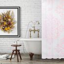 Zasłona kotara prysznicowa 180x180 dywanik łazienkowy 60x40cm zestaw różowy