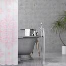 Zasłona kotara prysznicowa 180x180 dywanik łazienkowy 60x40cm zestaw różowy