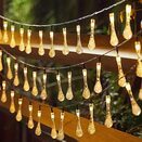 GIRLANDA SOLARNA LED girlandy świetlna ogrodowa na balkon 40 żarówek 6 m