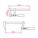 Ścisk stolarski imadło typ f 300 mm żeliwne narzędzie z drewnianym uchwytem
