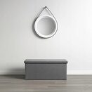 Pufa ze schowkiem duża 76x40x38cm otwierana skrzynia materiałowa szara