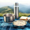 Menażka turystyczna stalowa harcerska wojskowa garnek i patelnia kempingowa