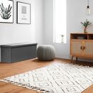 Pufa ze schowkiem duża 76x40x38cm otwierana skrzynia materiałowa szara