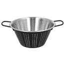 Cedzak durszlak metalowy czarny stal nierdzewna do makaronu i warzyw