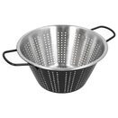 Cedzak durszlak metalowy czarny stal nierdzewna do makaronu i warzyw