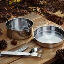 Menażka turystyczna stalowa harcerska wojskowa garnek i patelnia kempingowa