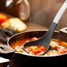 Chochla do zupy i sosu łyżka wazowa stalowa czarna nabierka 32 cm