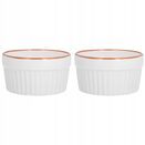 Kokilki do zapiekania ceramiczne żaroodporne z pokrywkami zestaw 2 szt