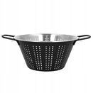 Cedzak durszlak metalowy czarny stal nierdzewna do makaronu i warzyw