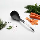 Chochla do zupy i sosu łyżka wazowa stalowa czarna nabierka 32 cm