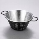Cedzak durszlak metalowy czarny stal nierdzewna do makaronu i warzyw