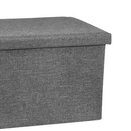 Pufa ze schowkiem duża 76x40x38cm otwierana skrzynia materiałowa szara