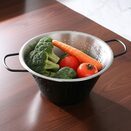 Cedzak durszlak metalowy czarny stal nierdzewna do makaronu i warzyw