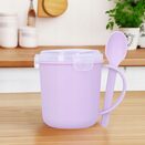 KUBEK NA ZUPĘ 500ml do mikrofali z łyżeczką pojemnik lunchowy fioletowy