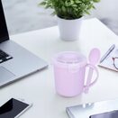 KUBEK NA ZUPĘ 500ml do mikrofali z łyżeczką pojemnik lunchowy fioletowy