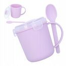 KUBEK NA ZUPĘ 500ml do mikrofali z łyżeczką pojemnik lunchowy fioletowy