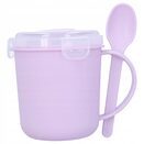 KUBEK NA ZUPĘ 500ml do mikrofali z łyżeczką pojemnik lunchowy fioletowy