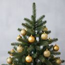 BOMBKI CHOINKOWE duży zestaw 35 sztuk 6 cm złote mat połysk brokat mix