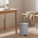 Kosz na smieci biurowy szary z pedałem 5l metalowy łazienkowy wkład