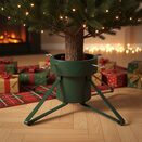 STOJAK NA CHOINKĘ na żywą choinkę metalowy zielony 4 nogi pojemnik 2,8l