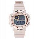 Zegarek sportowy beżowy elektroniczny cyfrowy retro alarm stoper unisex