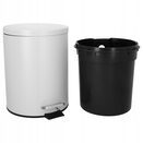Kosz na smieci biurowy szary z pedałem 5l metalowy łazienkowy wkład
