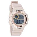 Zegarek sportowy beżowy elektroniczny cyfrowy retro alarm stoper unisex