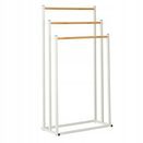 Stojak na ręczniki wieszak stojący podłogowy łazienkowy biały 3 poziomowy