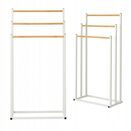 Stojak na ręczniki wieszak stojący podłogowy łazienkowy biały 3 poziomowy