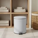 Kosz na smieci biurowy szary z pedałem 5l metalowy łazienkowy wkład