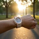 Zegarek sportowy beżowy elektroniczny cyfrowy retro alarm stoper unisex