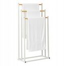 Stojak na ręczniki wieszak stojący podłogowy łazienkowy biały 3 poziomowy