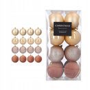 BOMBKI CHOINKOWE plastikowe nietłukące 5 cm złote brązowe 16 sztuk mix